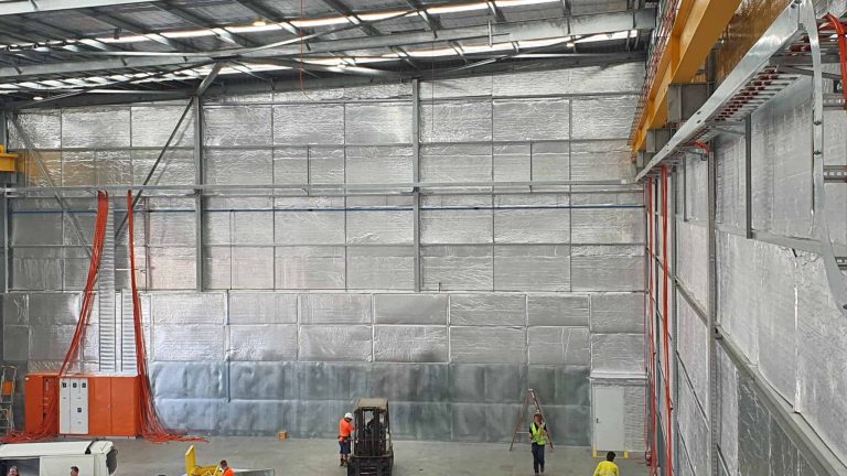 Acoustic wall for Westrac Workshop – Quash Soundproofing case study