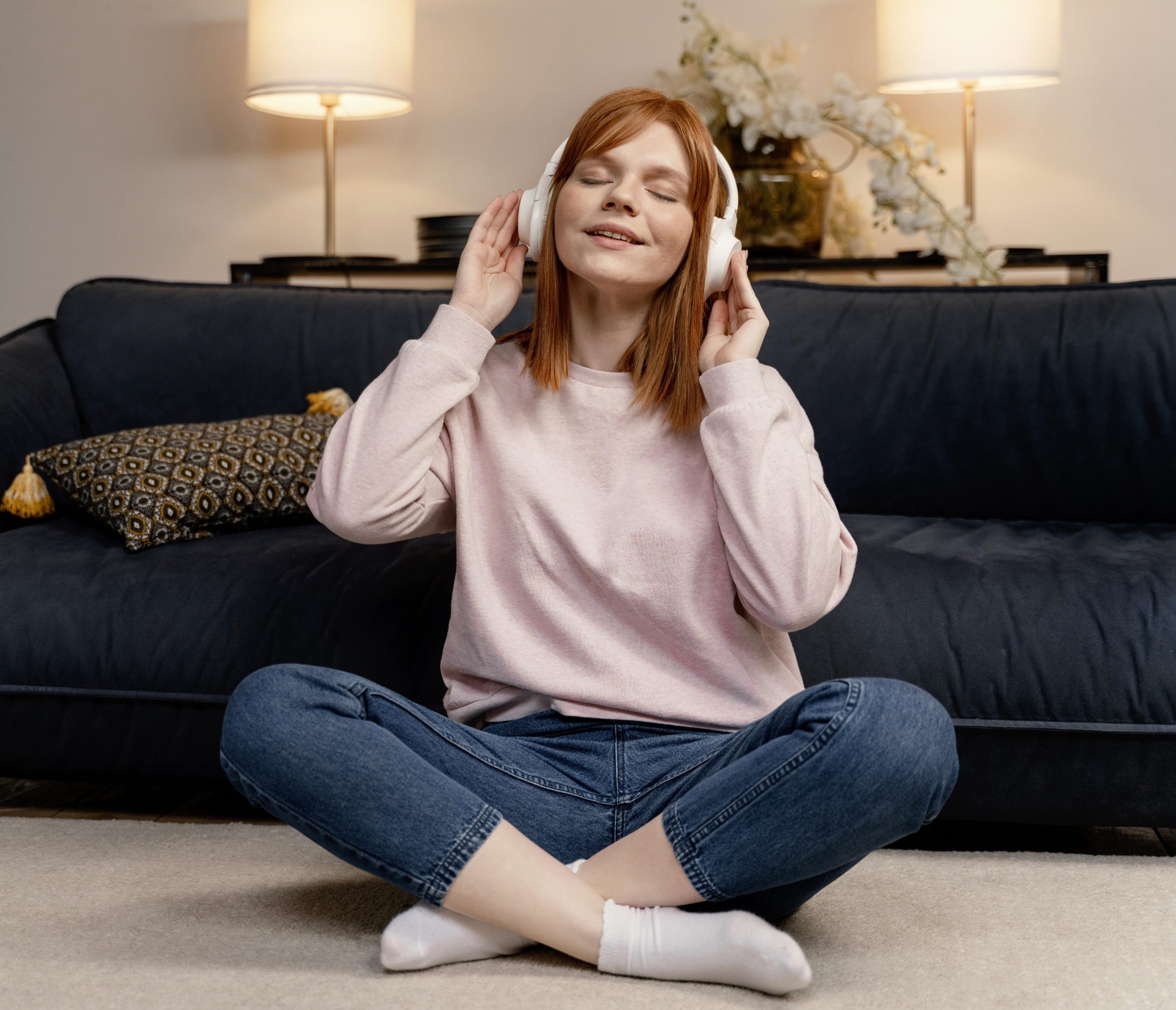 Woman enjoying quiet at home with residential soundproofing in Perth