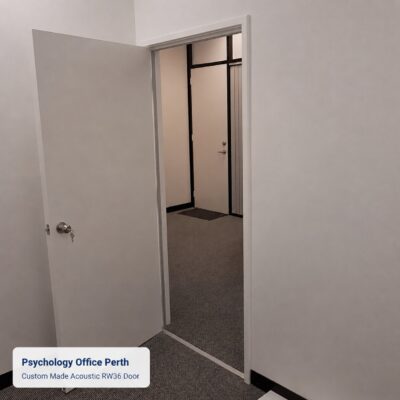 Custom made acoustic RW36 door to a consulting room at a psychology office in Perth